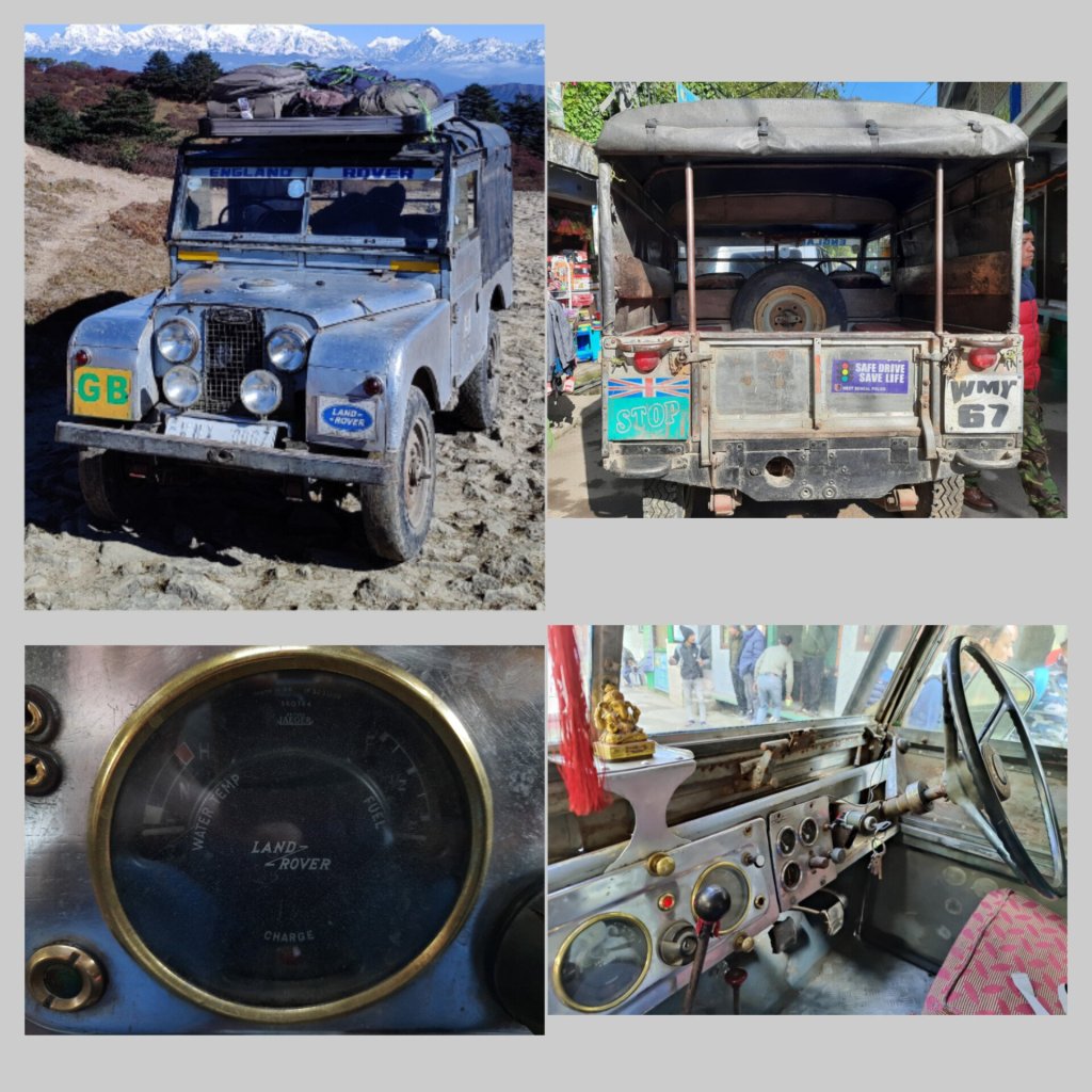 The vintage Land rover Defender diesel vehicle, in which we traveled to Sandakphu and Phalut